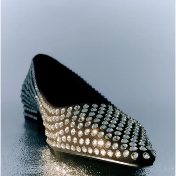 ZARA Crystal Ballet Flats NWT - Picture 7 of 12